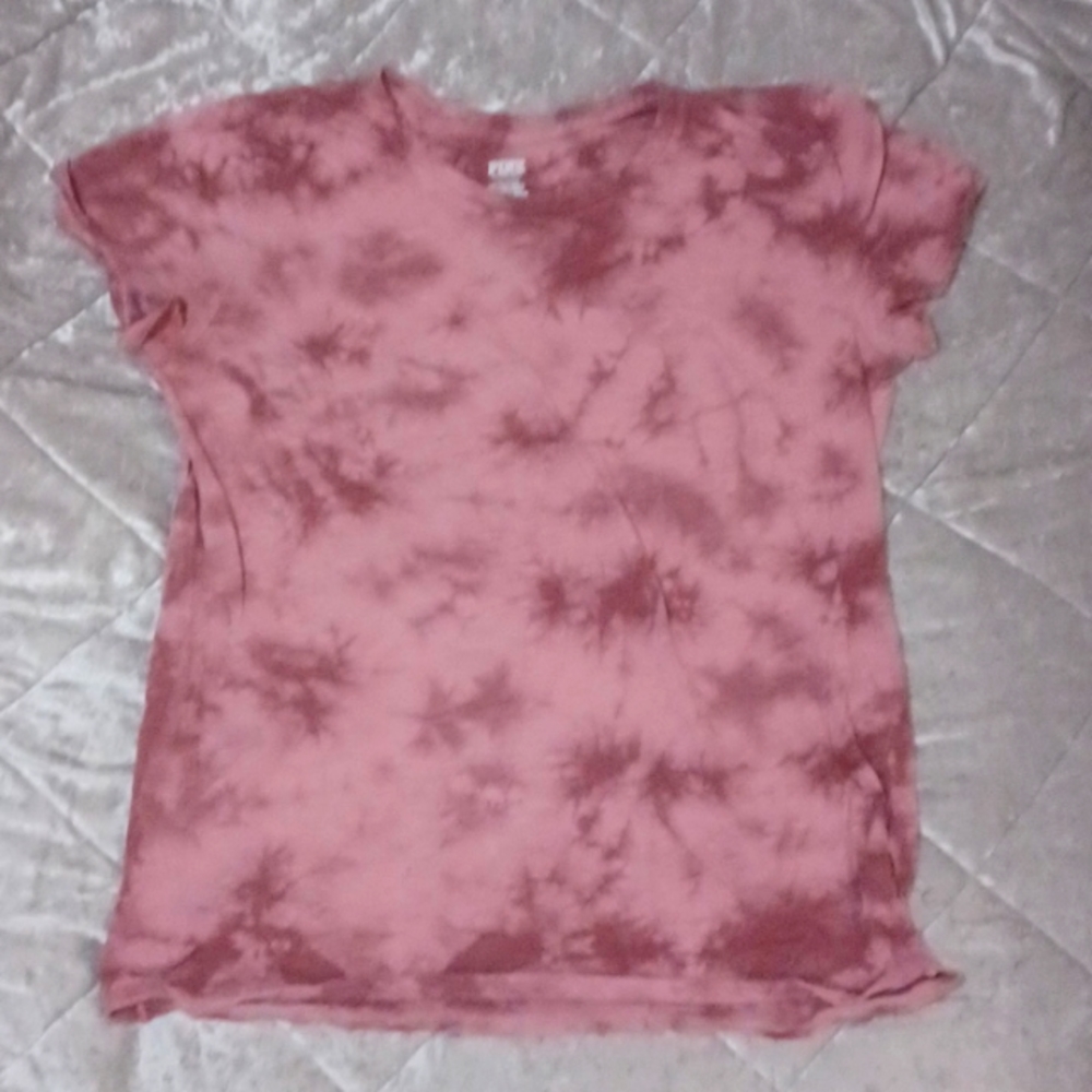 PINK VICTORIA'S SECRET PINK TIE DYE OVERSIZED SHIRT(LARGE)